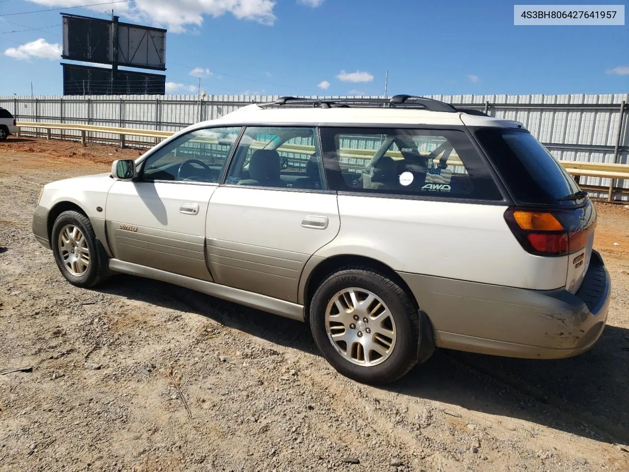 2002 Subaru Legacy Outback H6 3.0 Ll Bean VIN: 4S3BH806427641957 Lot: 76340594