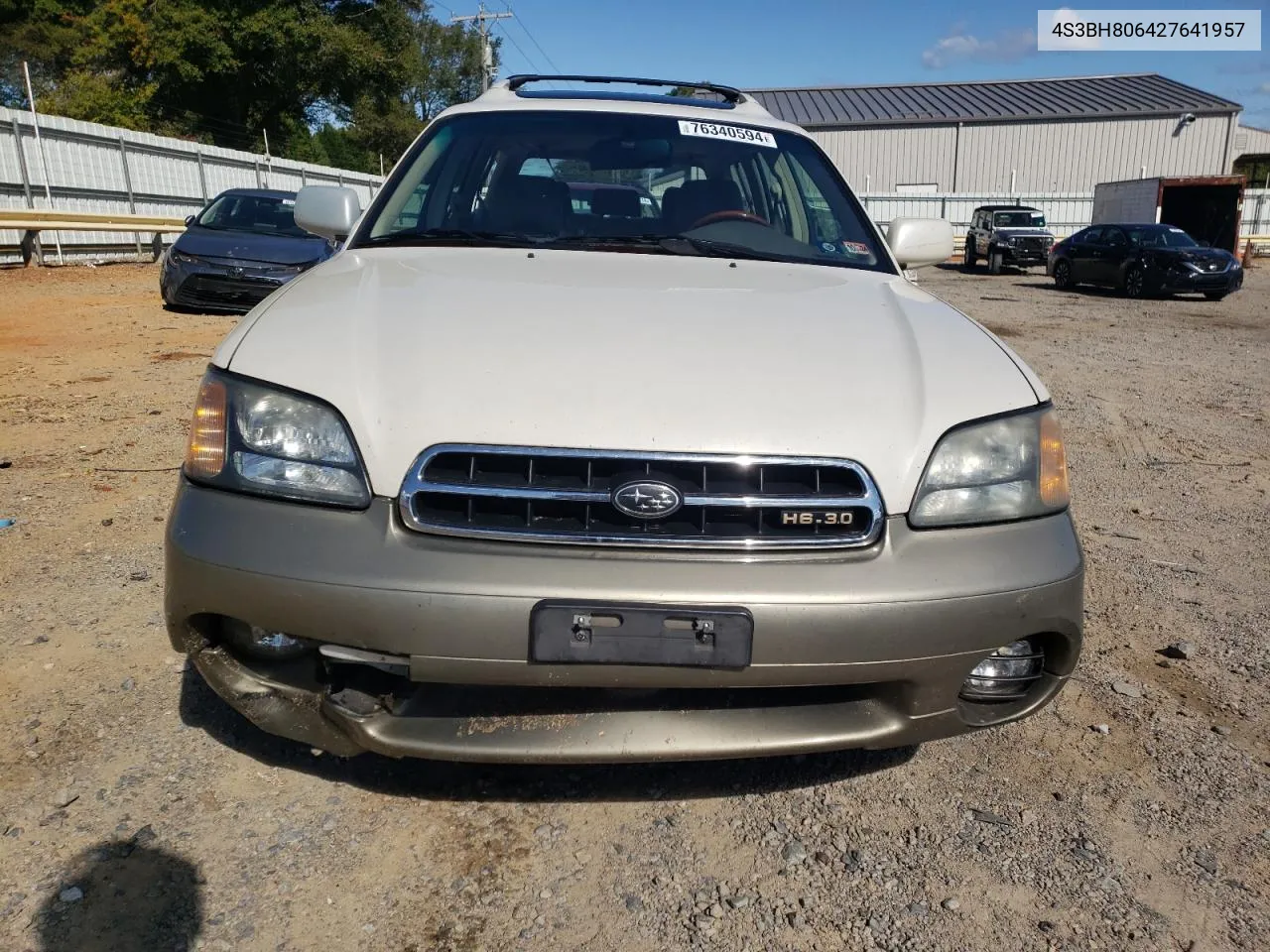 2002 Subaru Legacy Outback H6 3.0 Ll Bean VIN: 4S3BH806427641957 Lot: 76340594