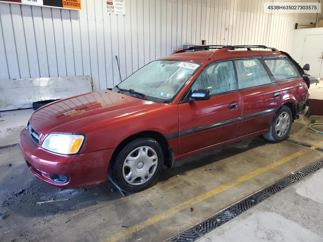 2002 Subaru Legacy L VIN: 4S3BH635027303575 Lot: 79429344