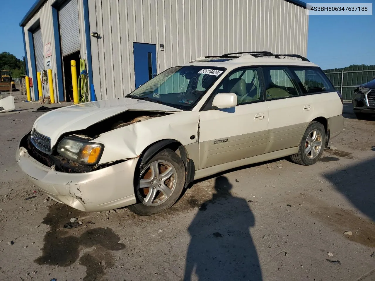 2004 Subaru Legacy Outback H6 3.0 Ll Bean VIN: 4S3BH806347637188 Lot: 63714404