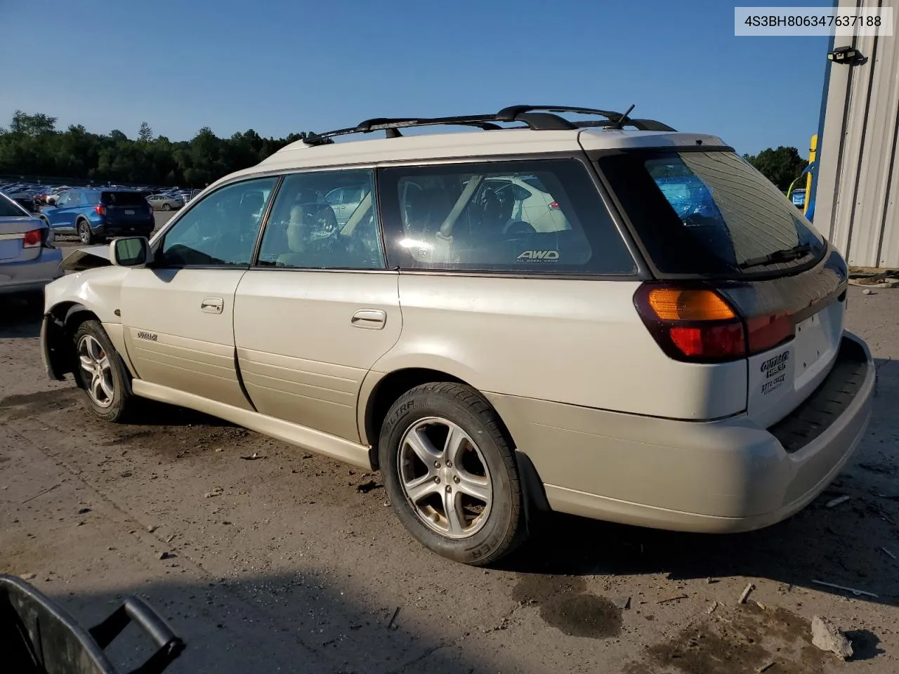 2004 Subaru Legacy Outback H6 3.0 Ll Bean VIN: 4S3BH806347637188 Lot: 63714404