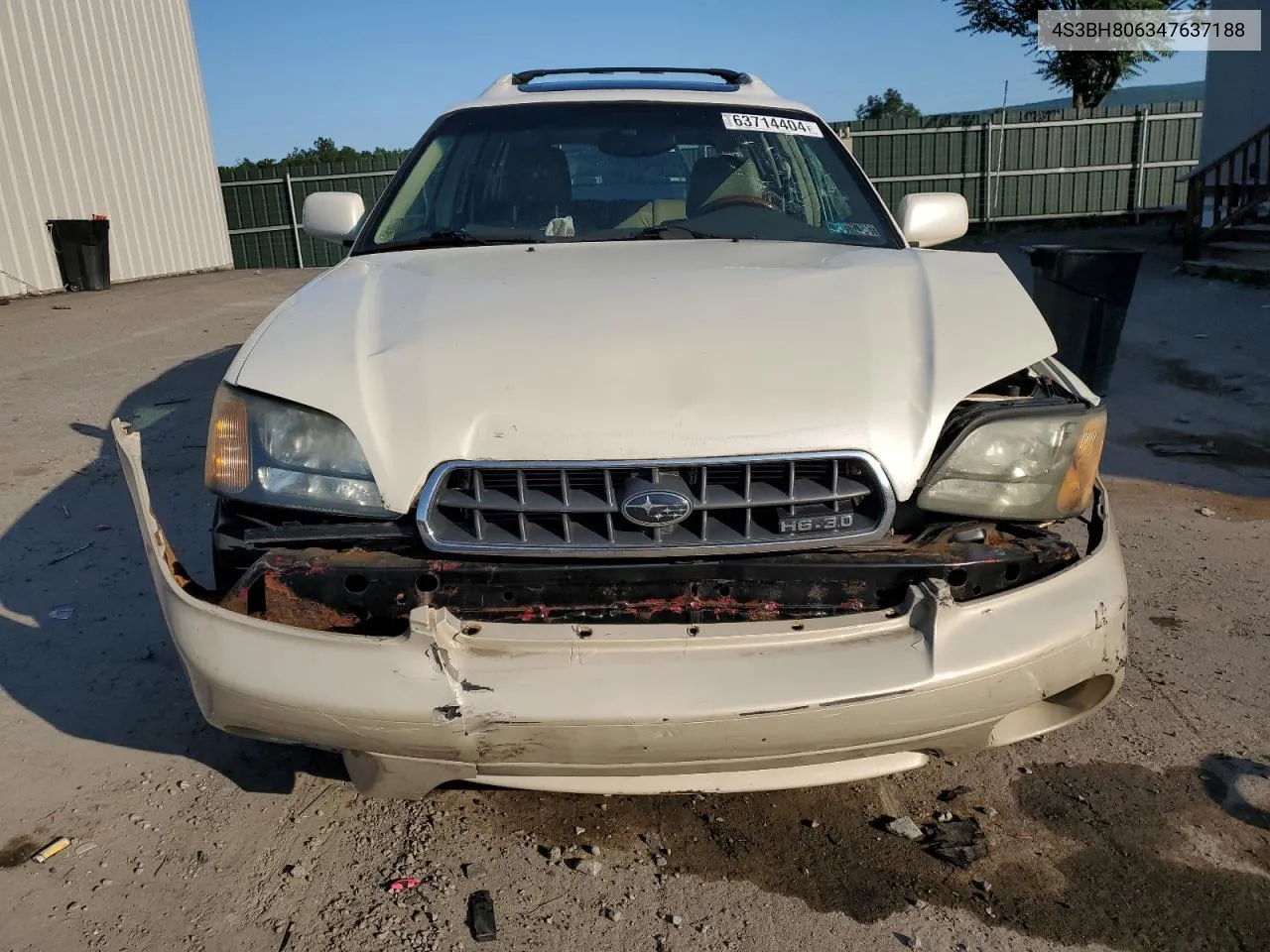 2004 Subaru Legacy Outback H6 3.0 Ll Bean VIN: 4S3BH806347637188 Lot: 63714404