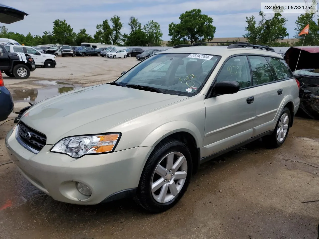 4S4BP61C067331754 2006 Subaru Legacy Outback 2.5I