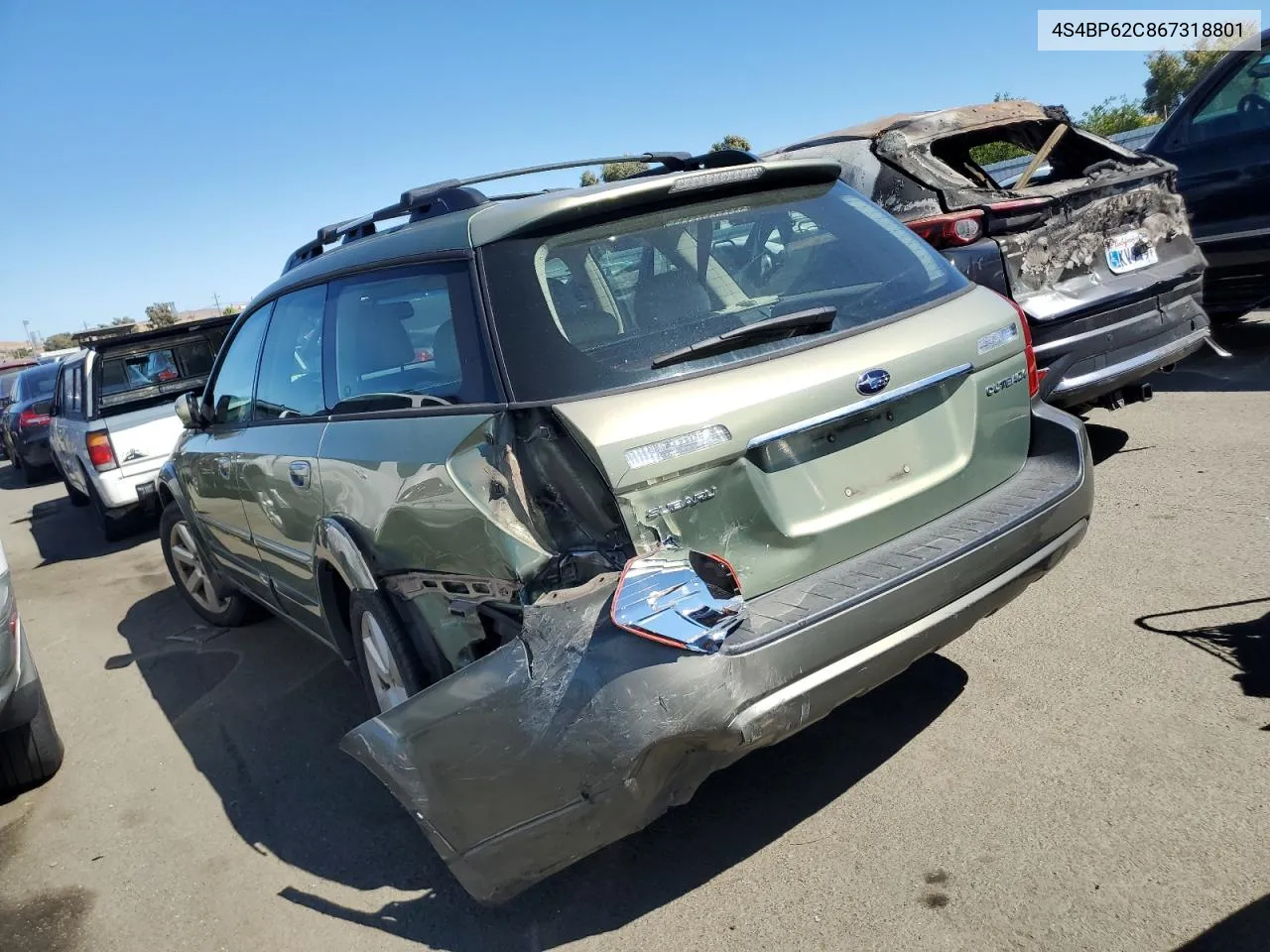 2006 Subaru Legacy Outback 2.5I Limited VIN: 4S4BP62C867318801 Lot: 67505414