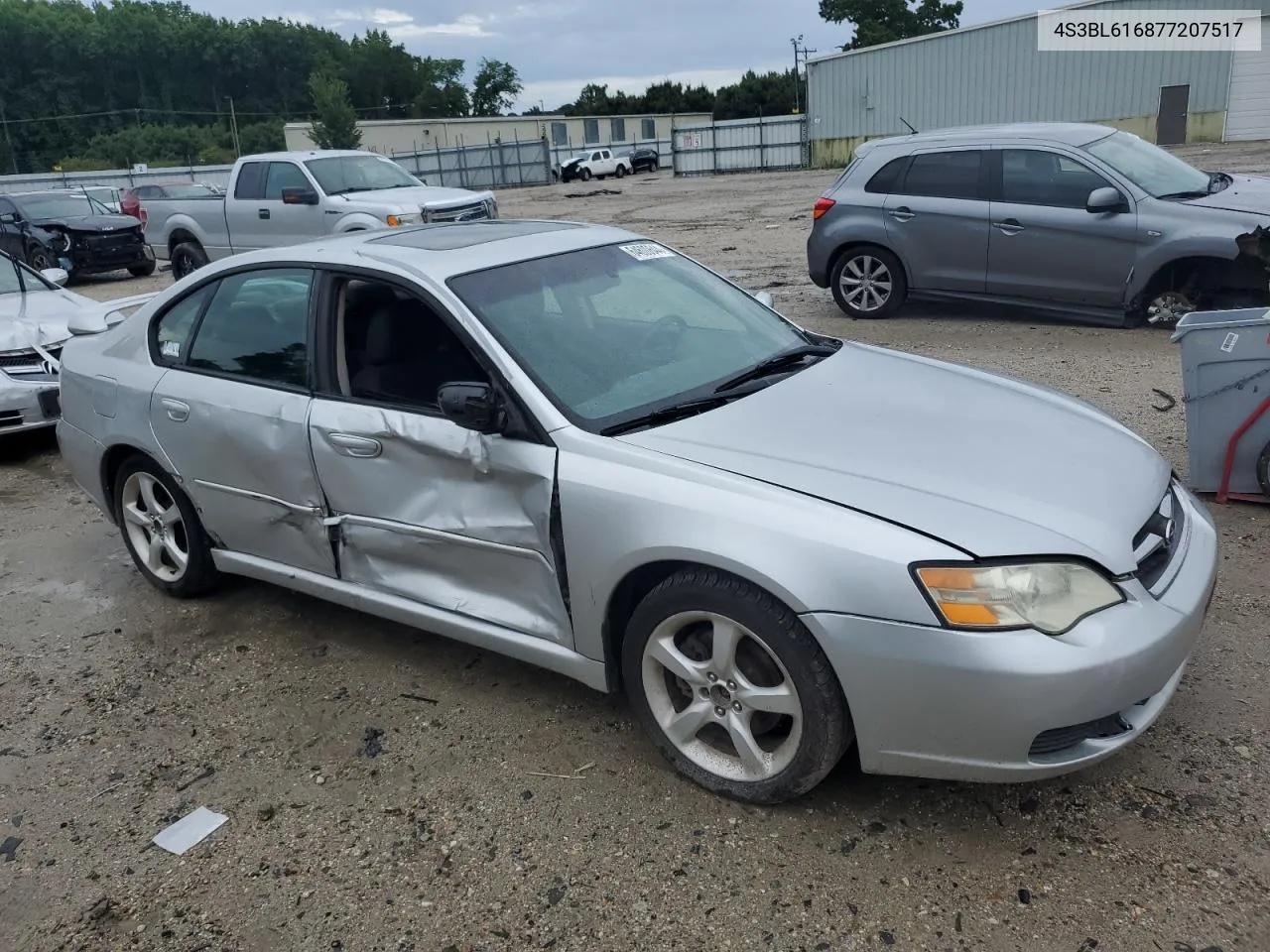 2007 Subaru Legacy 2.5I VIN: 4S3BL616877207517 Lot: 64600644