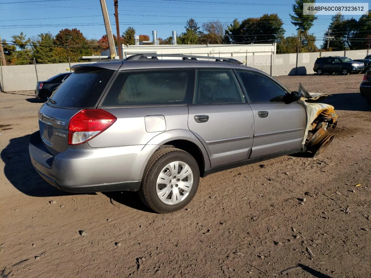 2008 Subaru Outback VIN: 4S4BP60C087323612 Lot: 72652183