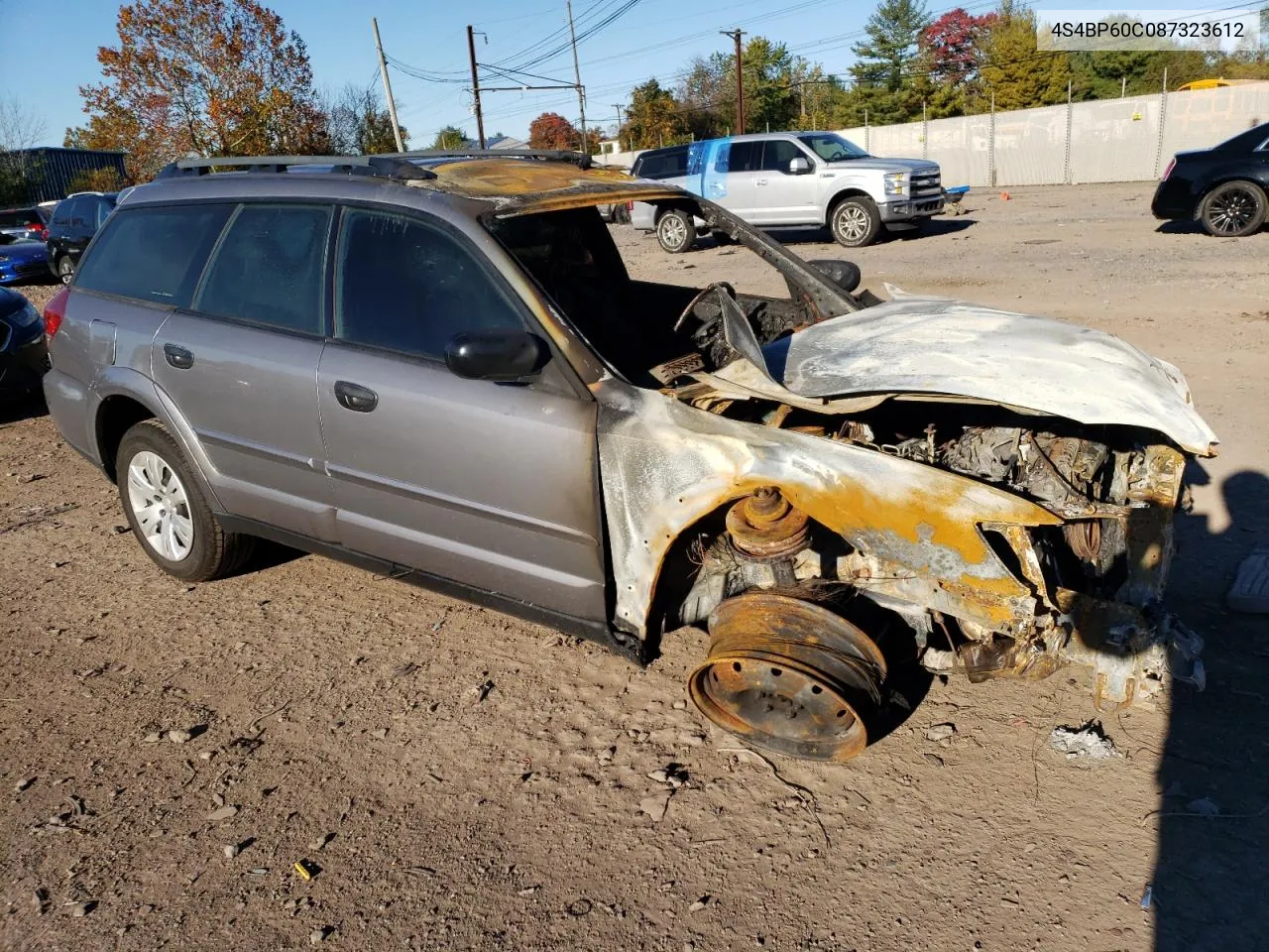 2008 Subaru Outback VIN: 4S4BP60C087323612 Lot: 72652183