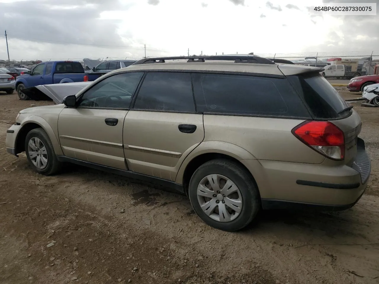 2008 Subaru Outback VIN: 4S4BP60C287330075 Lot: 77699424