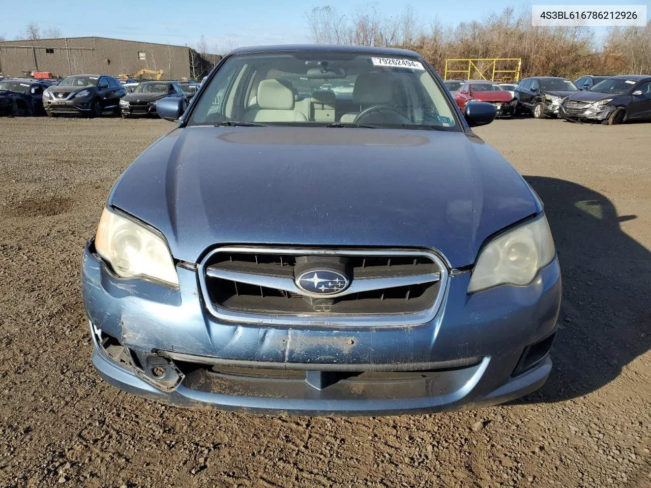 2008 Subaru Legacy 2.5I VIN: 4S3BL616786212926 Lot: 79262494