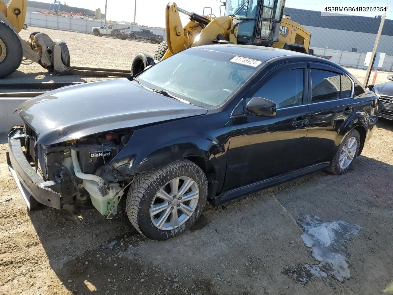 2011 Subaru Legacy 2.5I Premium VIN: 4S3BMGB64B3262354 Lot: 51736924