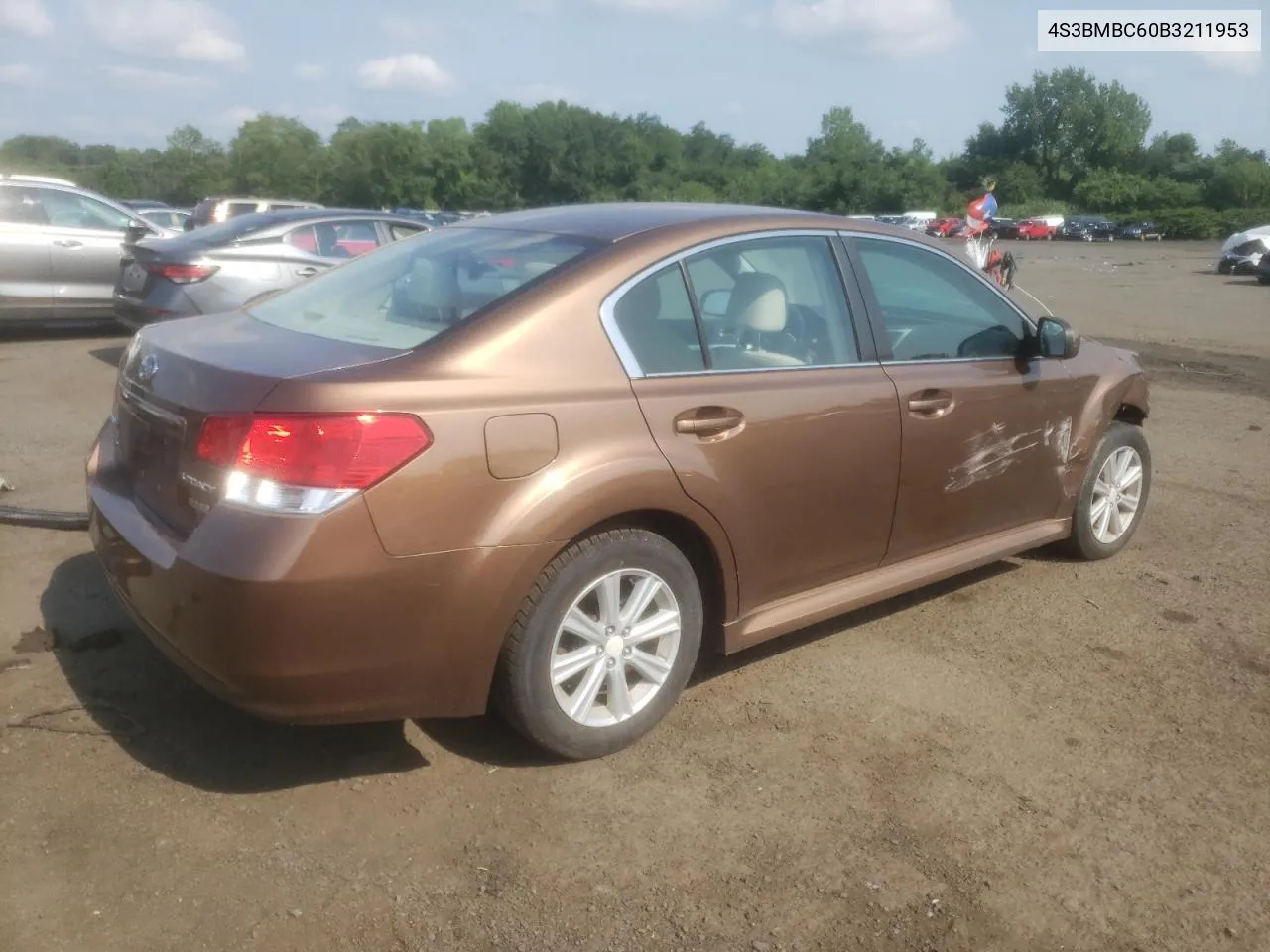 2011 Subaru Legacy 2.5I Premium VIN: 4S3BMBC60B3211953 Lot: 62491604