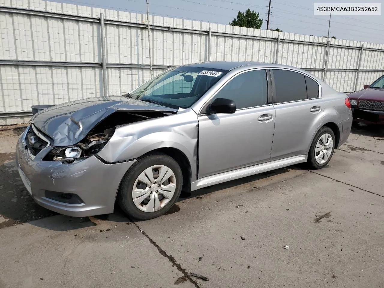 2011 Subaru Legacy 2.5I VIN: 4S3BMCA63B3252652 Lot: 63315684