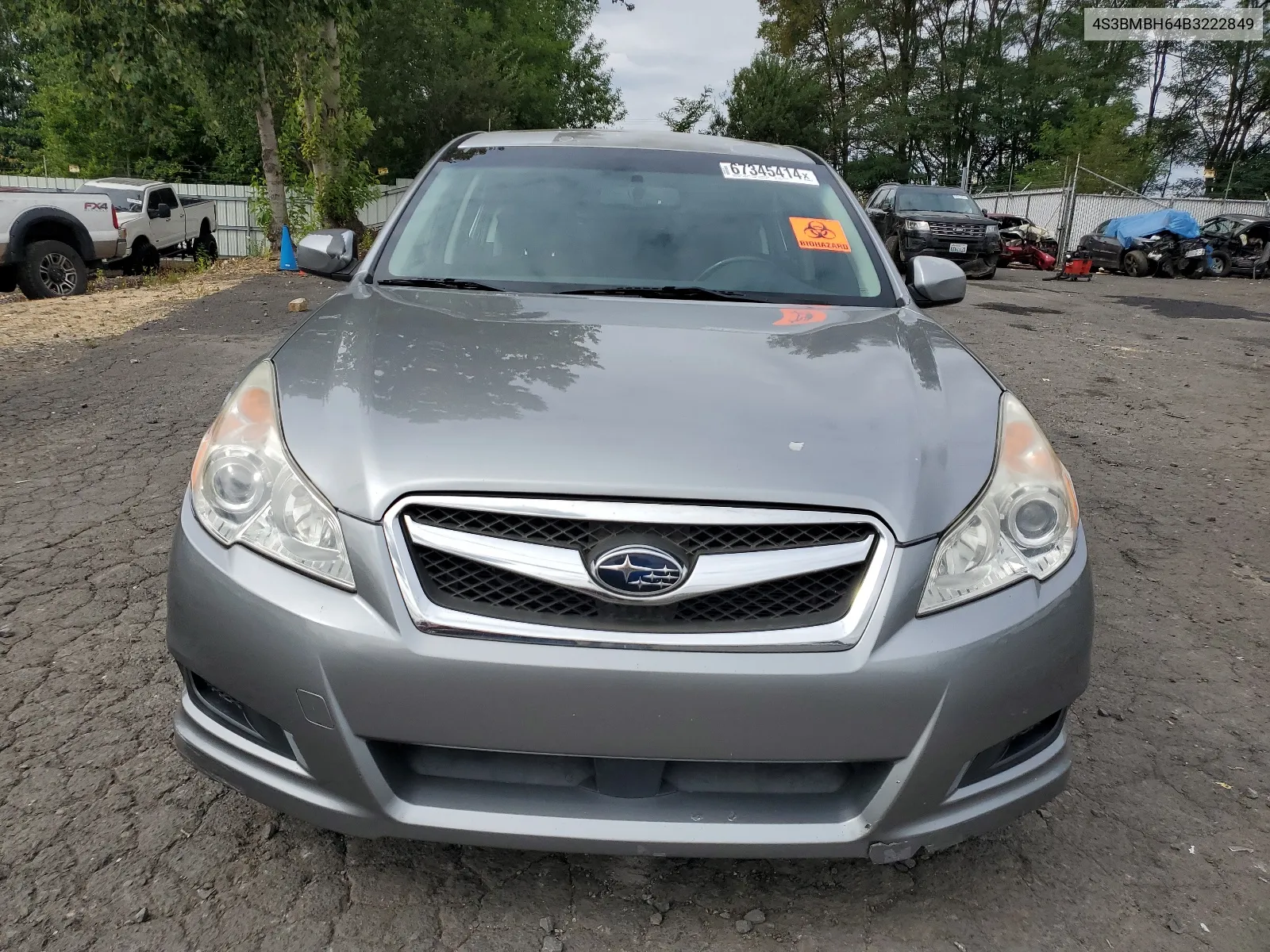 2011 Subaru Legacy 2.5I Premium VIN: 4S3BMBH64B3222849 Lot: 67345414