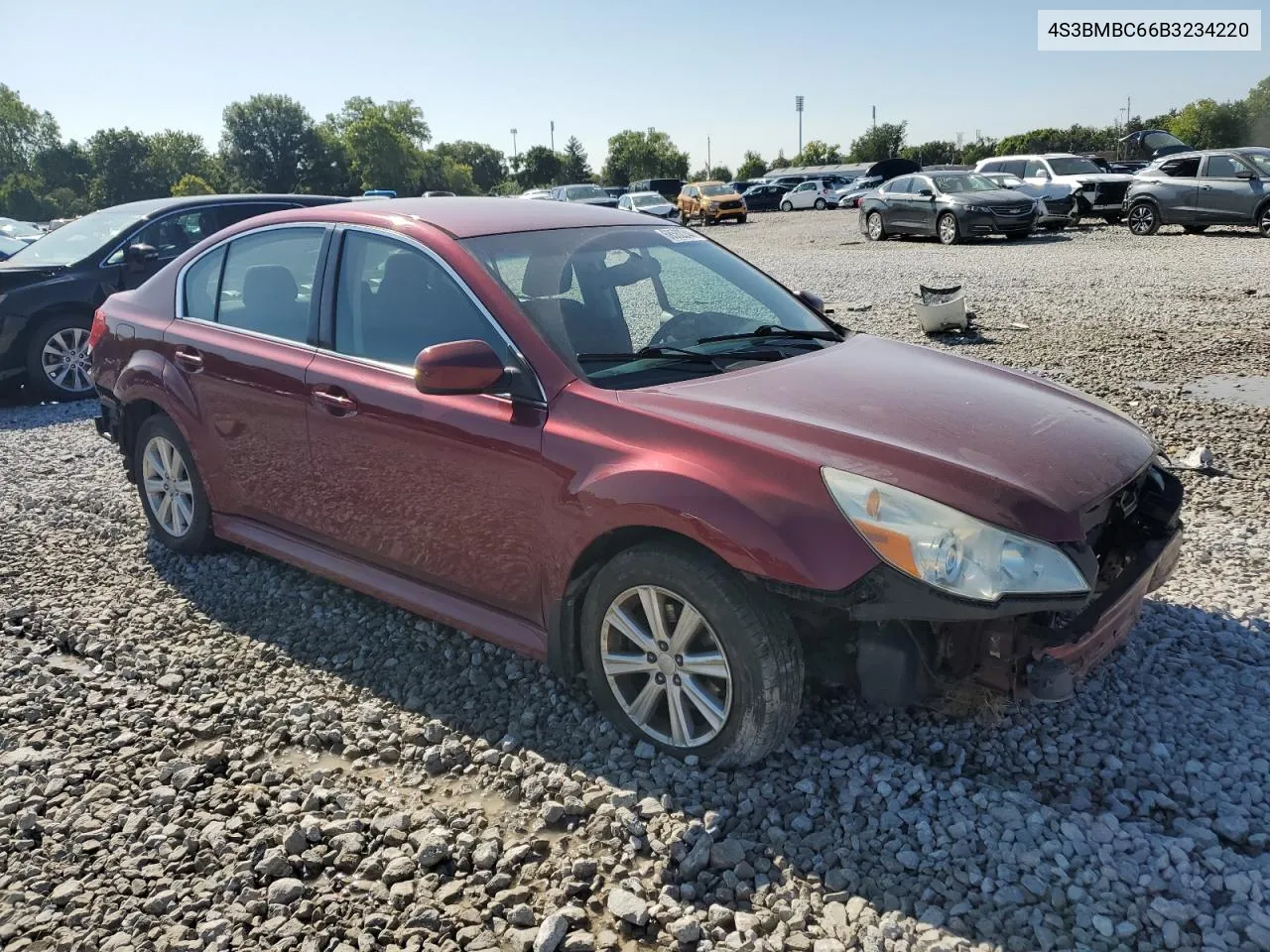 2011 Subaru Legacy 2.5I Premium VIN: 4S3BMBC66B3234220 Lot: 68562244