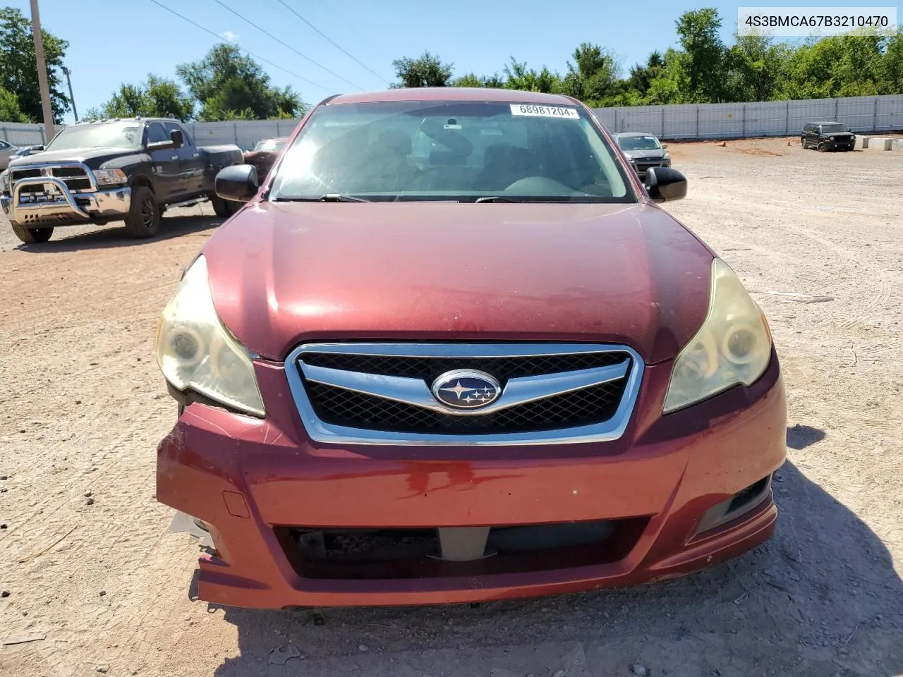 2011 Subaru Legacy 2.5I VIN: 4S3BMCA67B3210470 Lot: 68981204