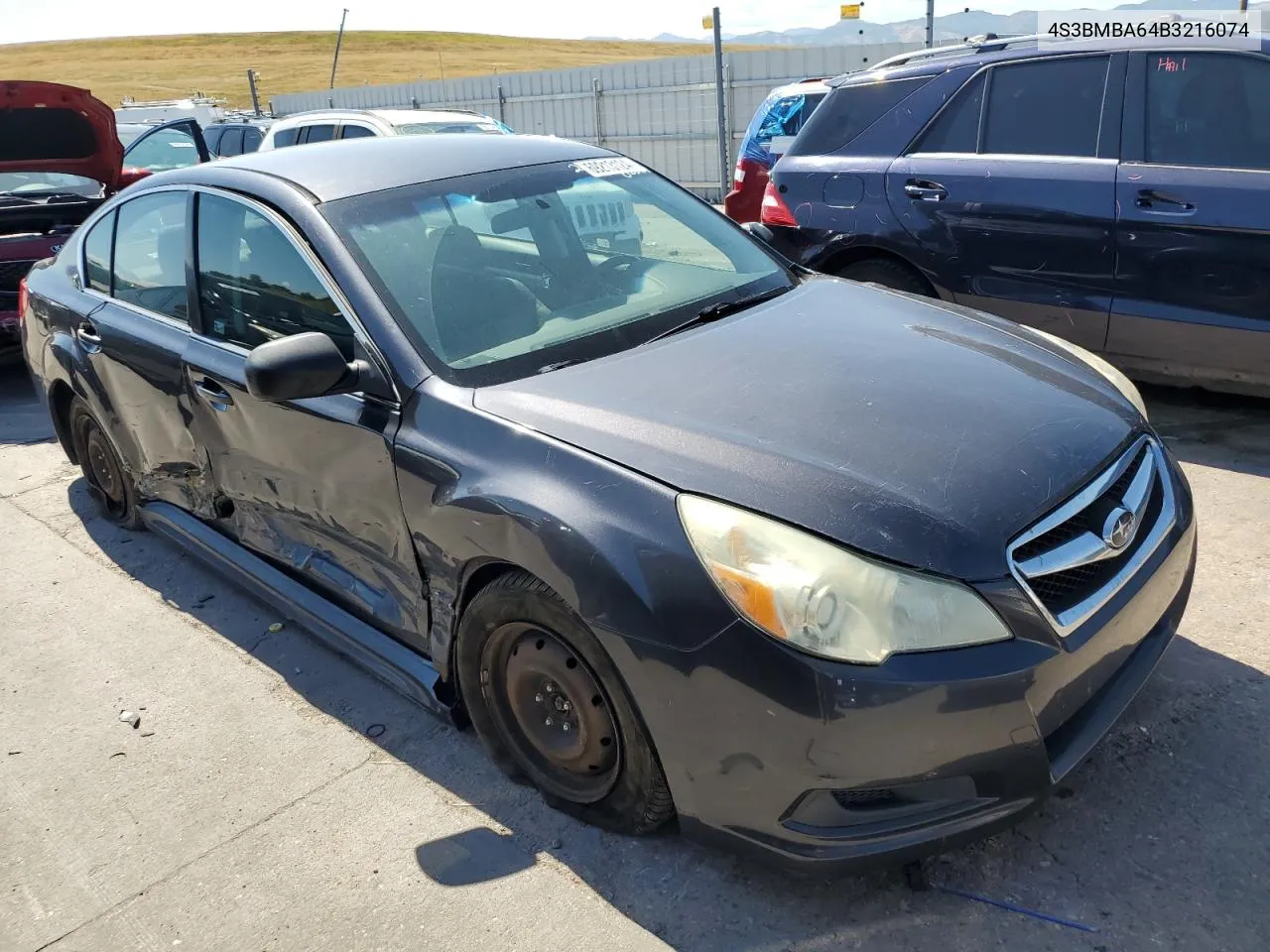 2011 Subaru Legacy 2.5I VIN: 4S3BMBA64B3216074 Lot: 69213124