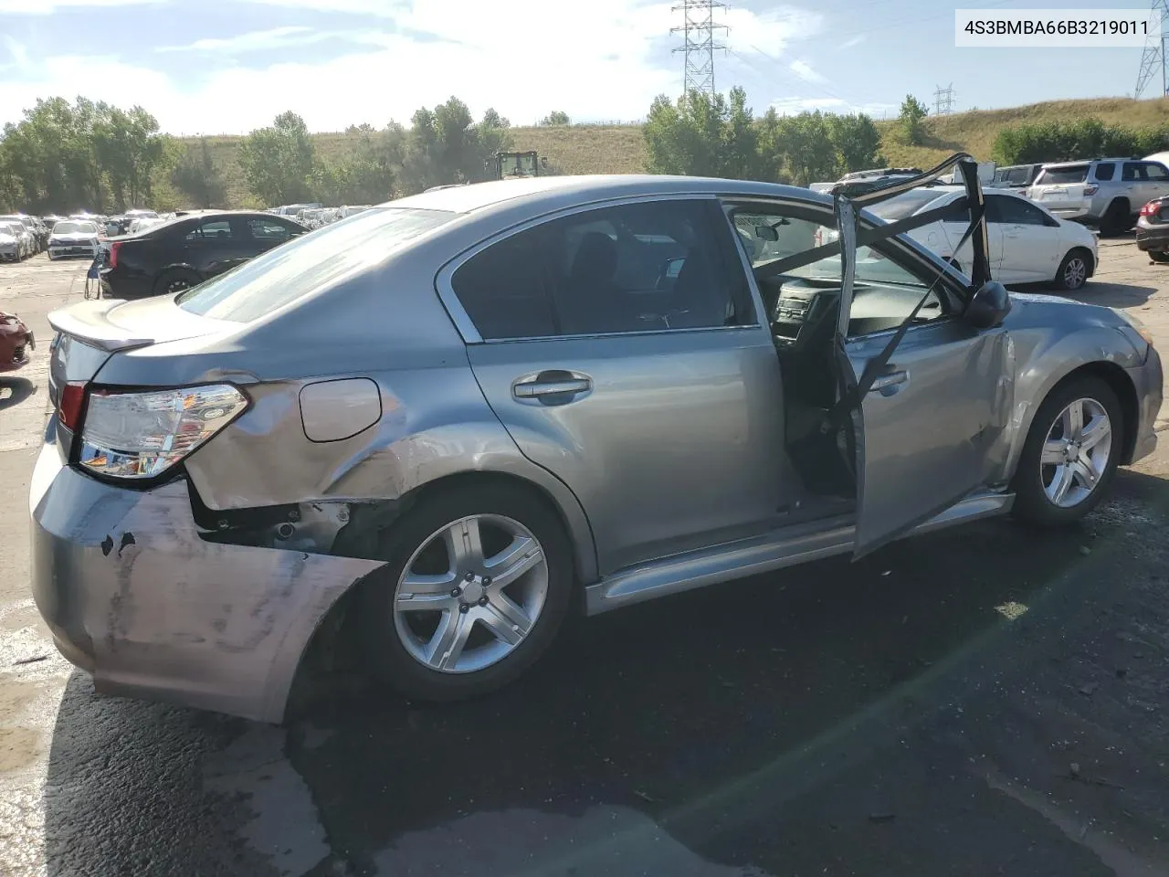 2011 Subaru Legacy 2.5I VIN: 4S3BMBA66B3219011 Lot: 70081024