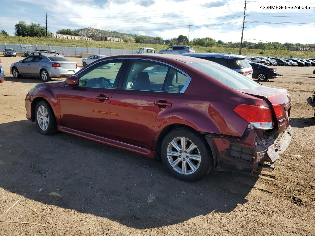 2011 Subaru Legacy 2.5I Premium VIN: 4S3BMBG66B3260035 Lot: 70518634