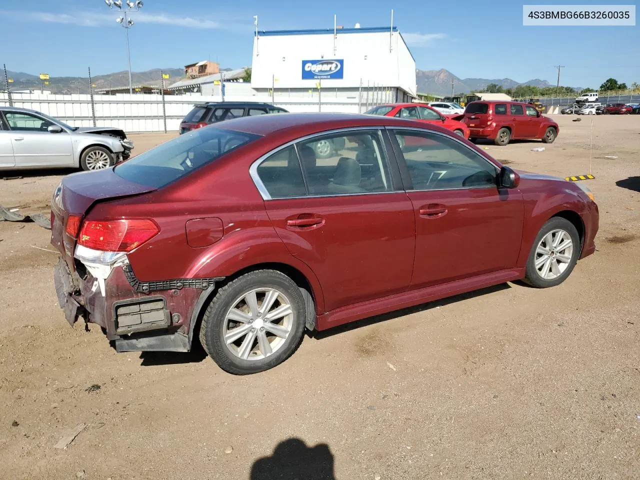 2011 Subaru Legacy 2.5I Premium VIN: 4S3BMBG66B3260035 Lot: 70518634