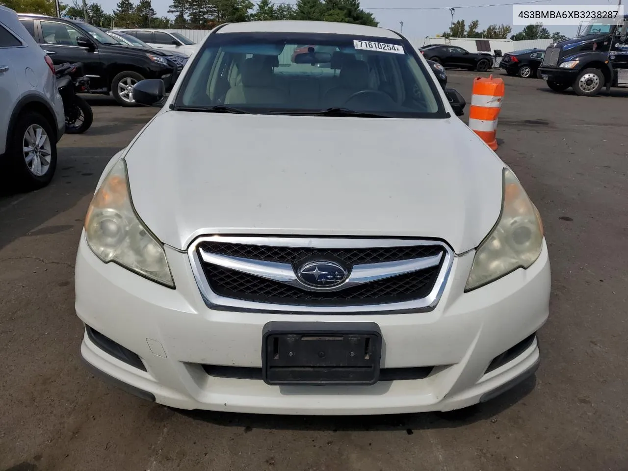 2011 Subaru Legacy 2.5I VIN: 4S3BMBA6XB3238287 Lot: 71610254