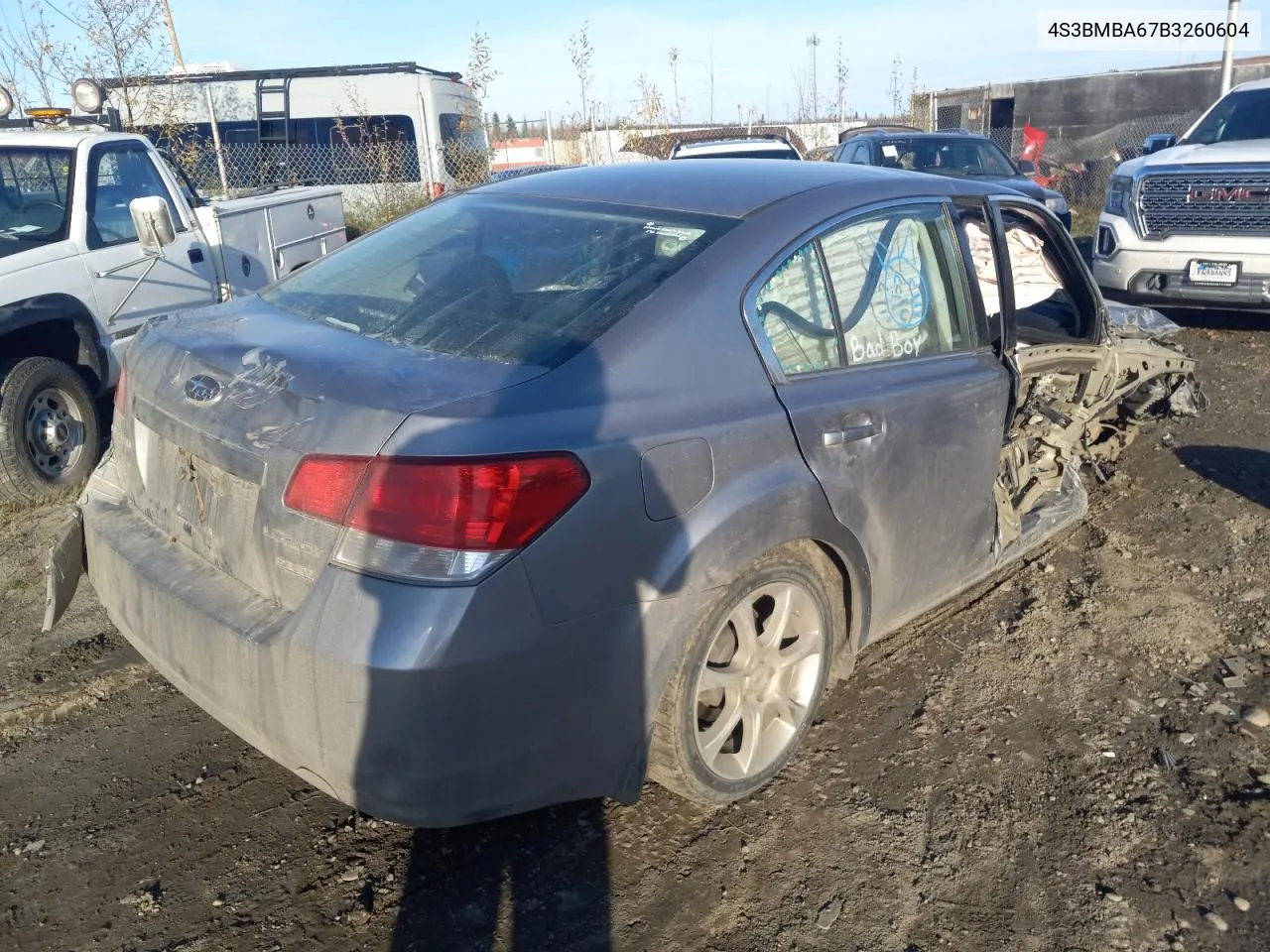 2011 Subaru Legacy 2.5I VIN: 4S3BMBA67B3260604 Lot: 74037474