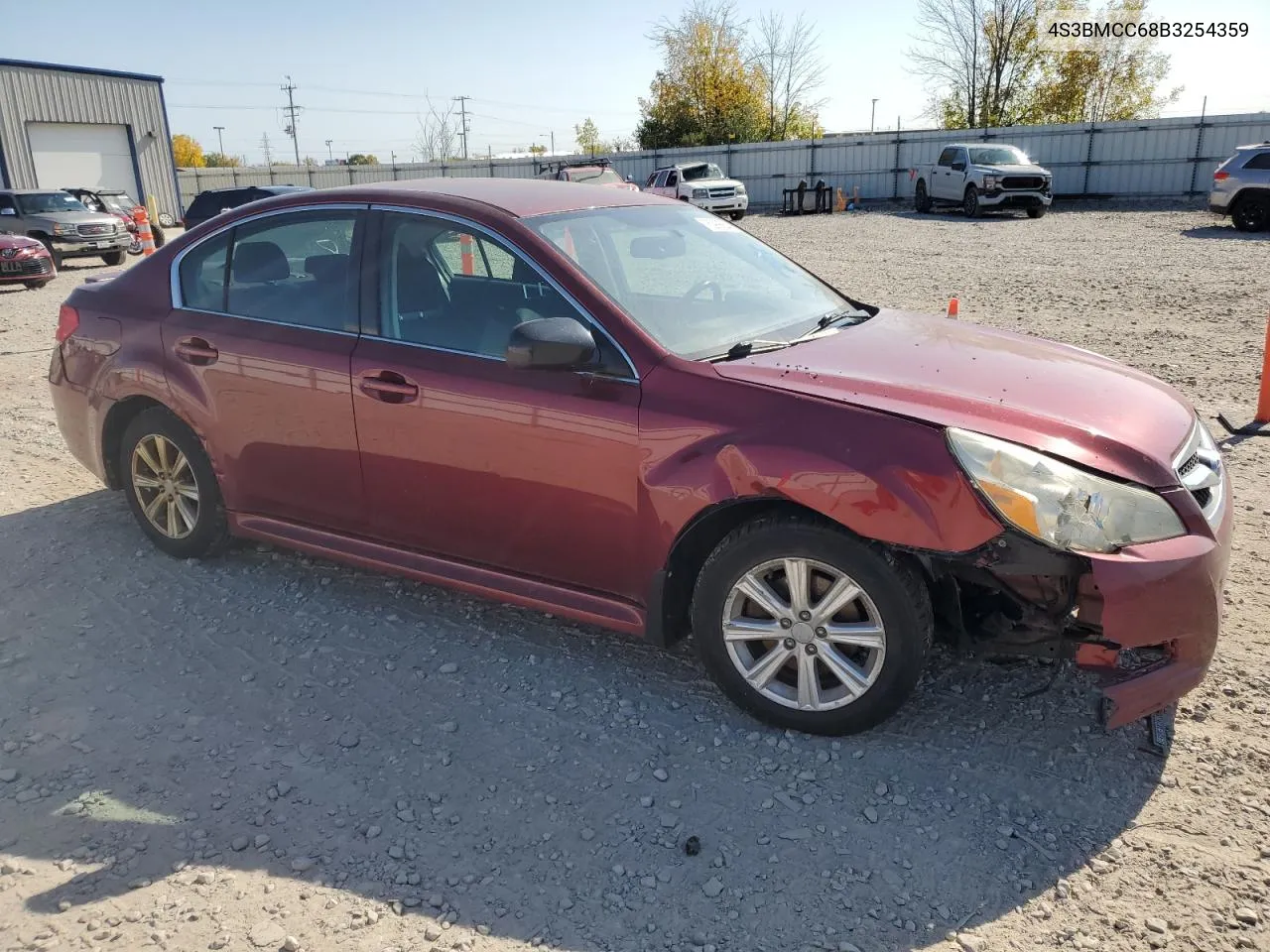 2011 Subaru Legacy 2.5I Premium VIN: 4S3BMCC68B3254359 Lot: 75399564