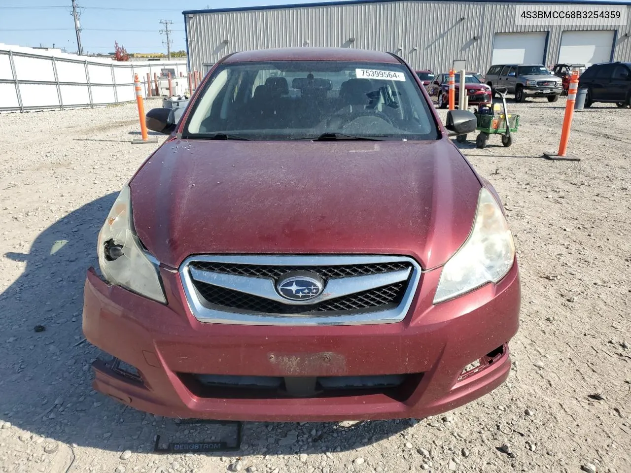 2011 Subaru Legacy 2.5I Premium VIN: 4S3BMCC68B3254359 Lot: 75399564