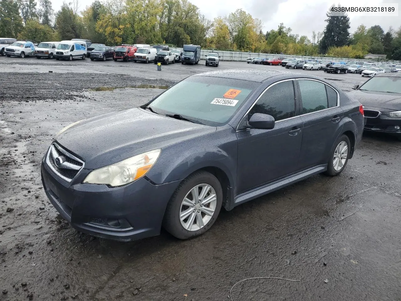 2011 Subaru Legacy 2.5I Premium VIN: 4S3BMBG6XB3218189 Lot: 75475094