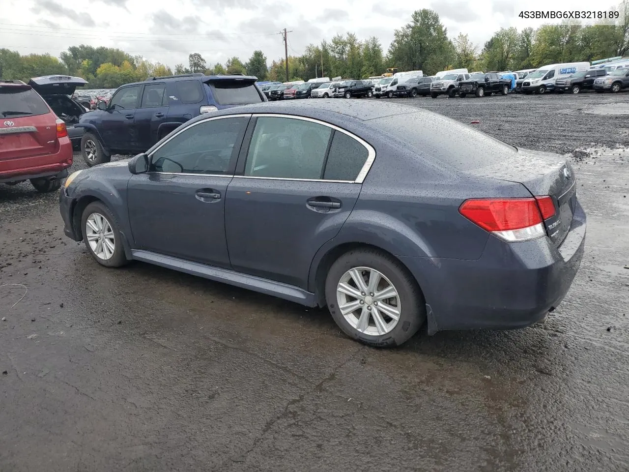 2011 Subaru Legacy 2.5I Premium VIN: 4S3BMBG6XB3218189 Lot: 75475094