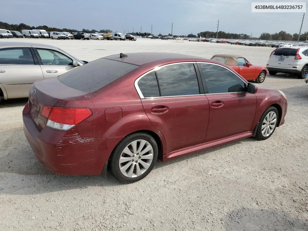 2011 Subaru Legacy 2.5I Limited VIN: 4S3BMBL64B3236757 Lot: 76537474