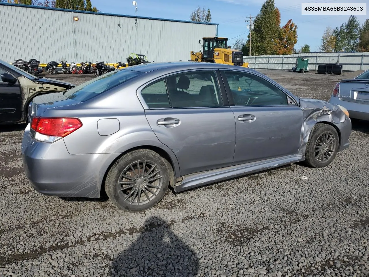 2011 Subaru Legacy 2.5I VIN: 4S3BMBA68B3243603 Lot: 76784794