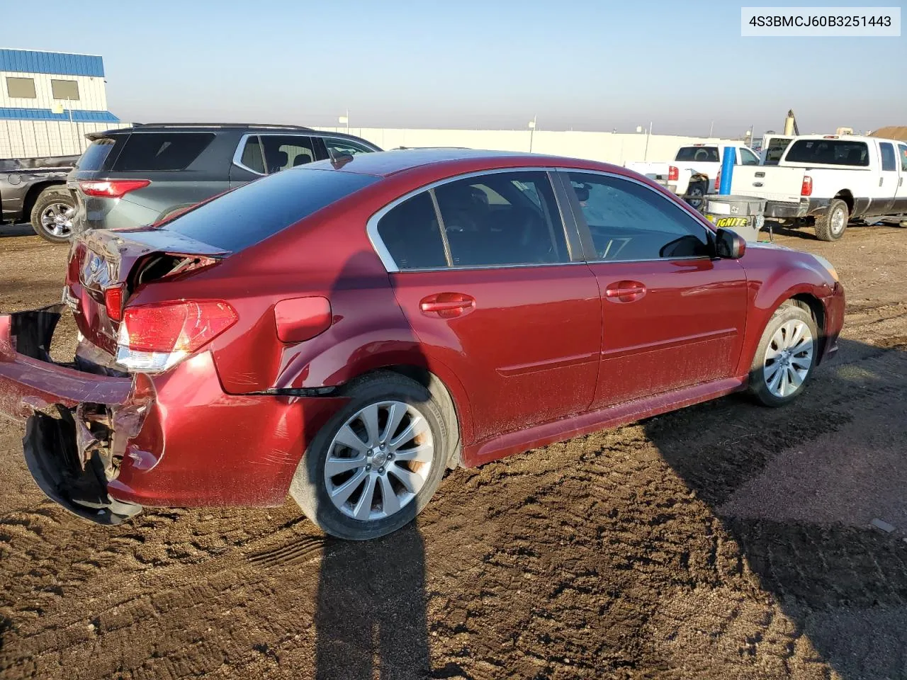 2011 Subaru Legacy 2.5I Limited VIN: 4S3BMCJ60B3251443 Lot: 77034814