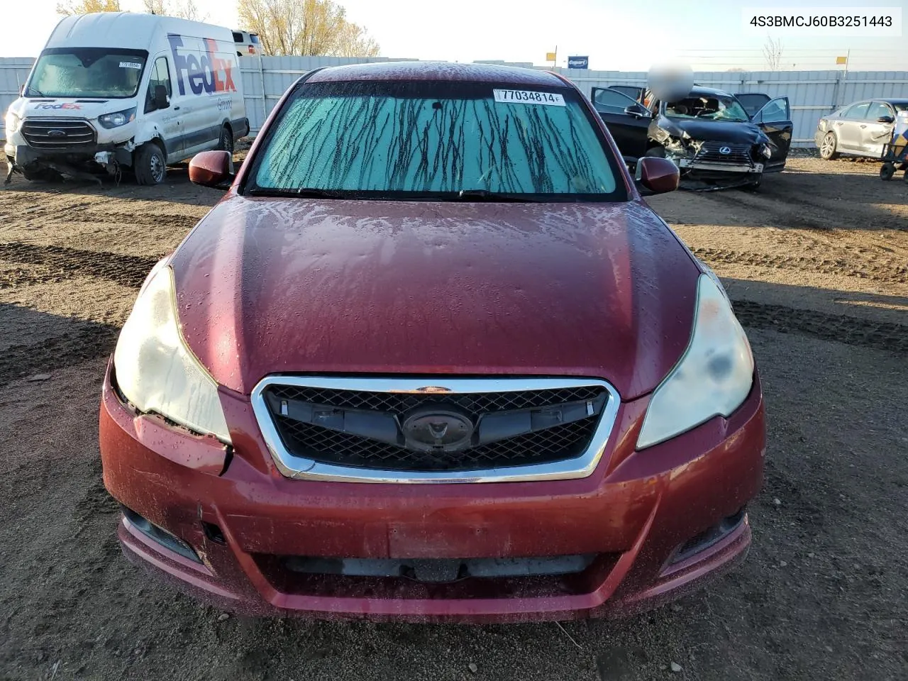 2011 Subaru Legacy 2.5I Limited VIN: 4S3BMCJ60B3251443 Lot: 77034814