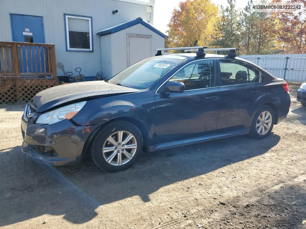 2011 Subaru Legacy 2.5I Premium VIN: 4S3BMBC60B3222242 Lot: 77062524