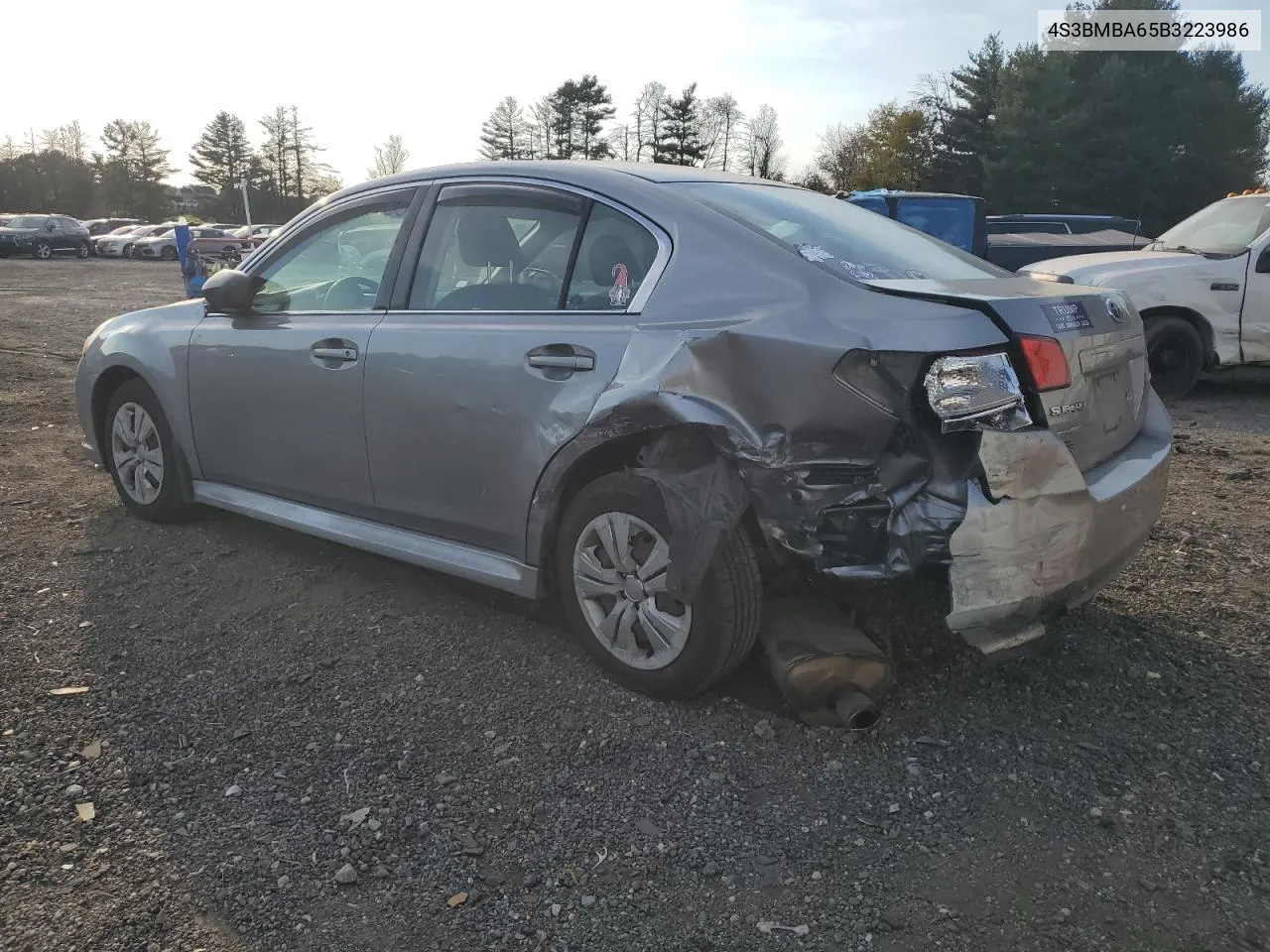 2011 Subaru Legacy 2.5I VIN: 4S3BMBA65B3223986 Lot: 77144584