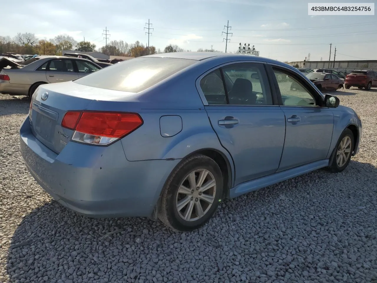 2011 Subaru Legacy 2.5I Premium VIN: 4S3BMBC64B3254756 Lot: 78399164