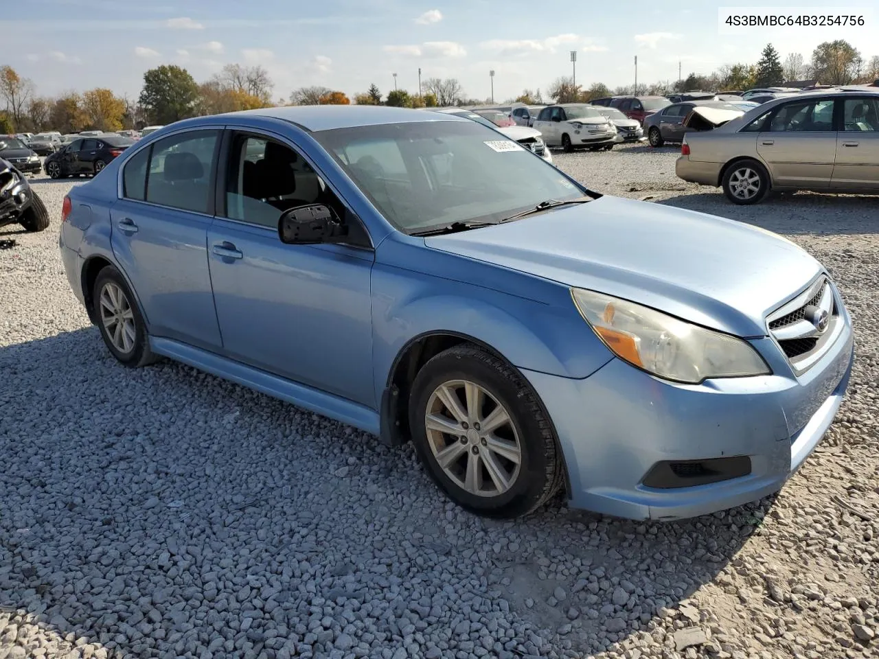 2011 Subaru Legacy 2.5I Premium VIN: 4S3BMBC64B3254756 Lot: 78399164