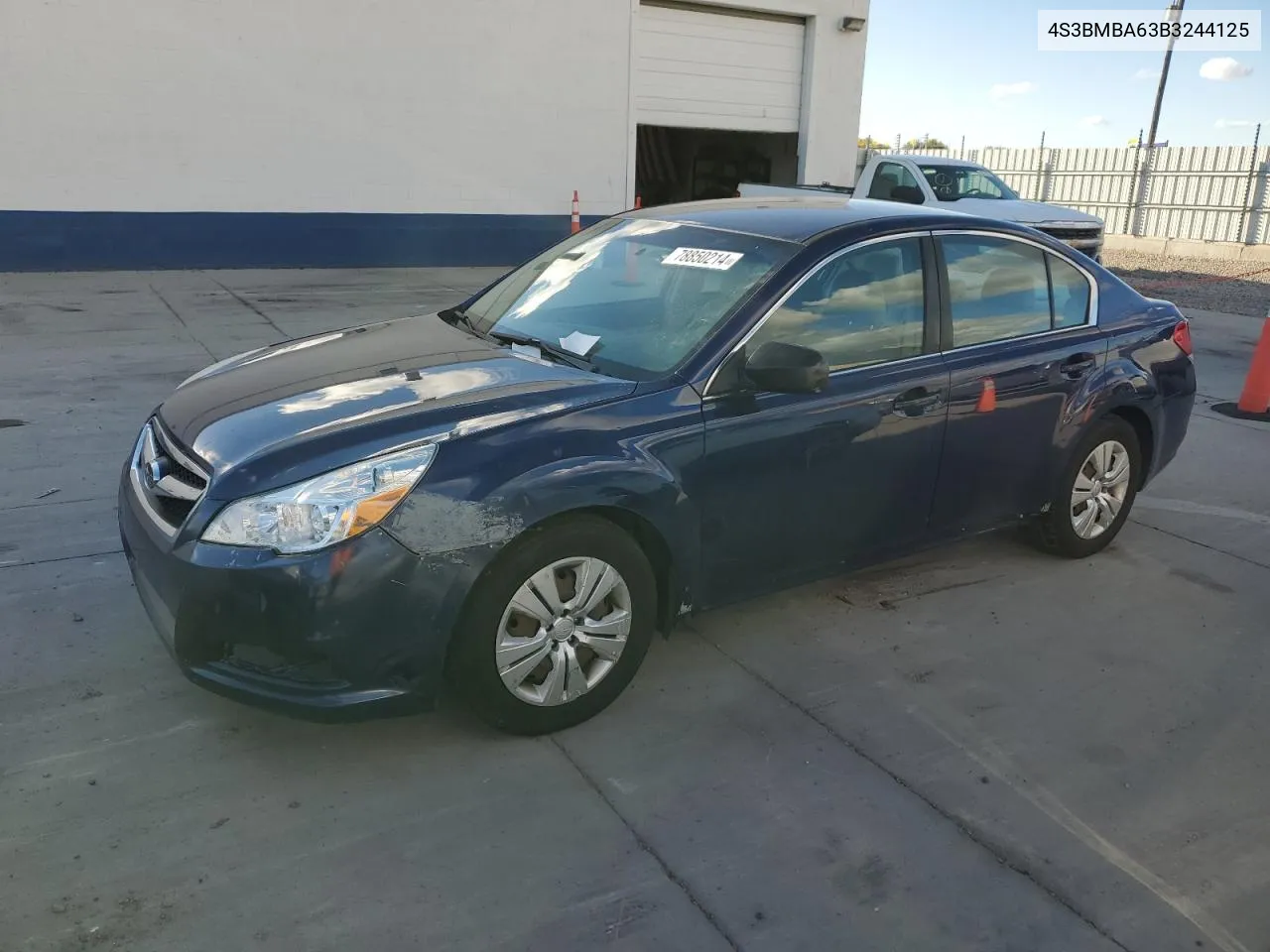 2011 Subaru Legacy 2.5I VIN: 4S3BMBA63B3244125 Lot: 78850214