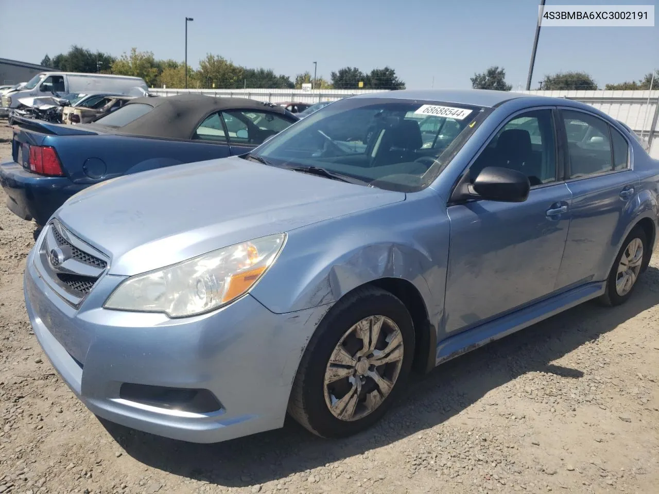 2012 Subaru Legacy 2.5I VIN: 4S3BMBA6XC3002191 Lot: 68688544