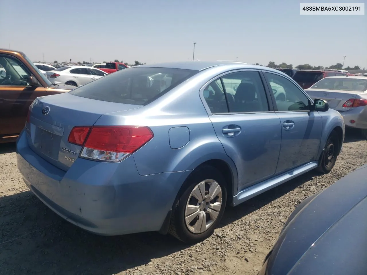 2012 Subaru Legacy 2.5I VIN: 4S3BMBA6XC3002191 Lot: 68688544