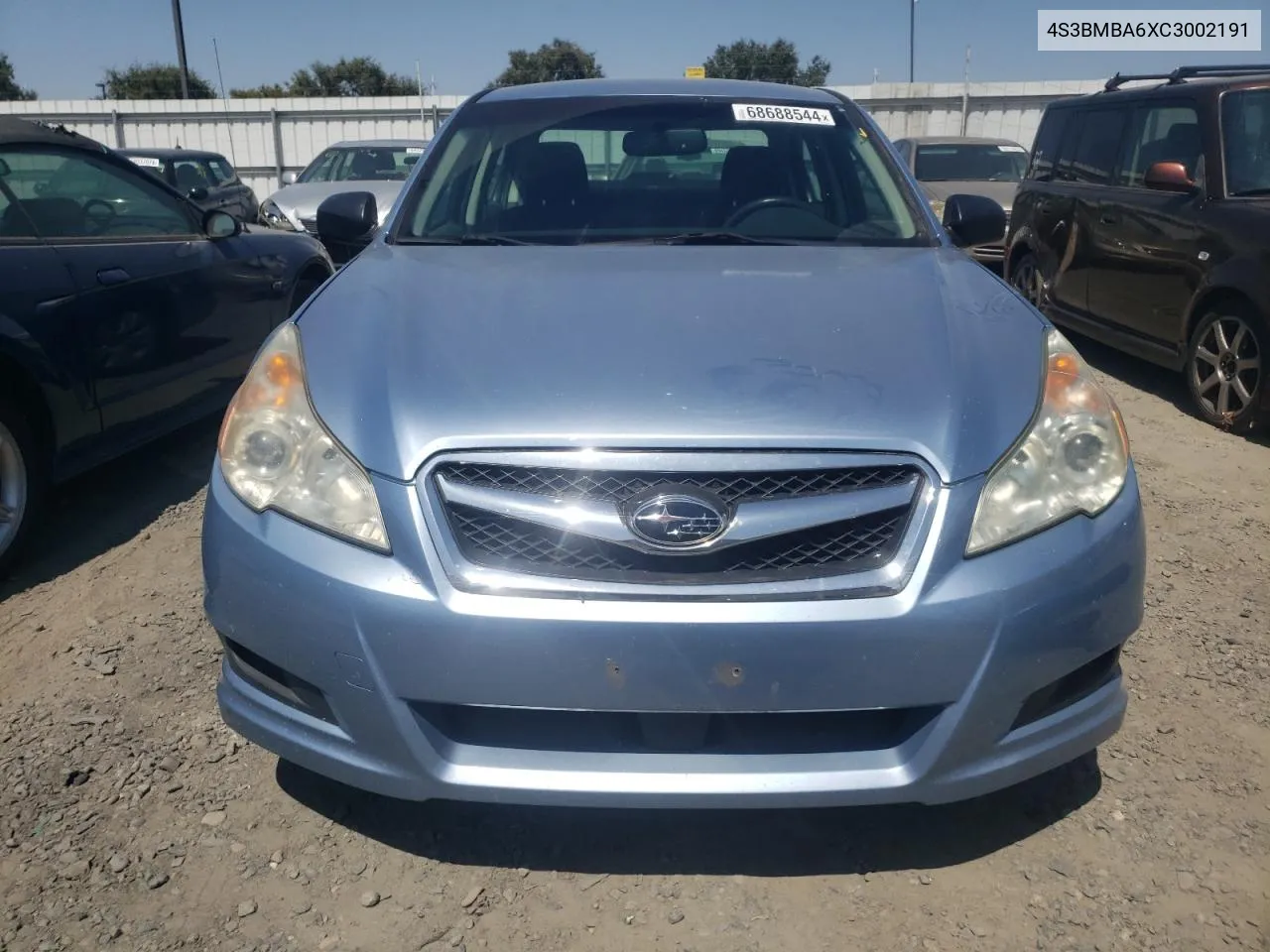 2012 Subaru Legacy 2.5I VIN: 4S3BMBA6XC3002191 Lot: 68688544