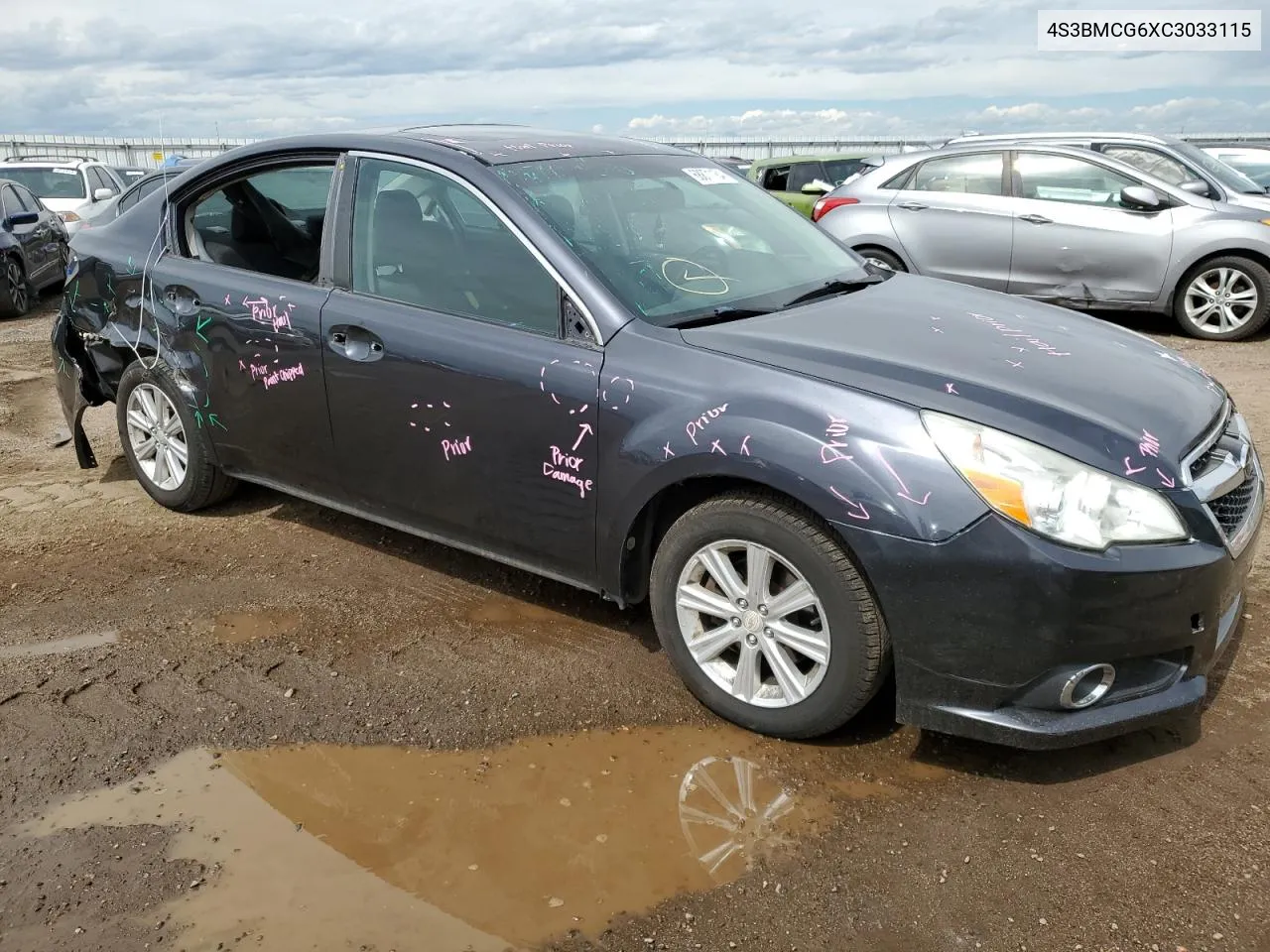 2012 Subaru Legacy 2.5I Premium VIN: 4S3BMCG6XC3033115 Lot: 68871184