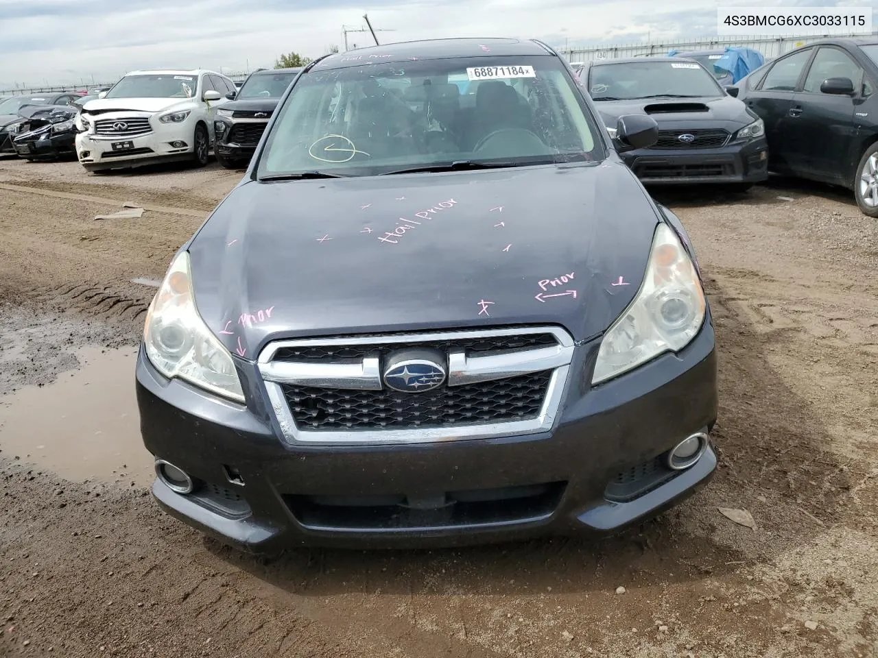 2012 Subaru Legacy 2.5I Premium VIN: 4S3BMCG6XC3033115 Lot: 68871184