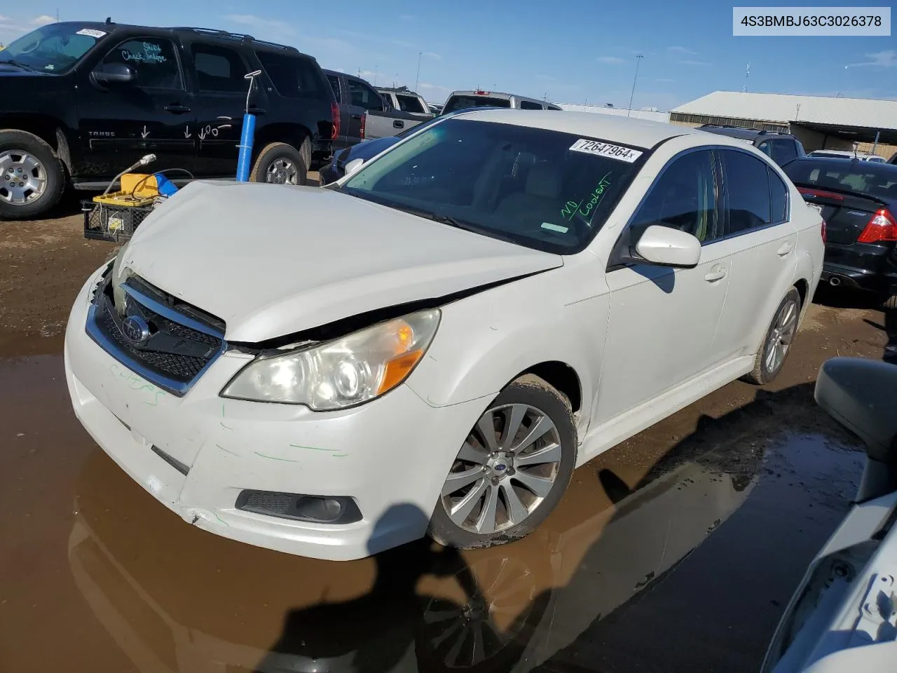 2012 Subaru Legacy 2.5I Limited VIN: 4S3BMBJ63C3026378 Lot: 72647964