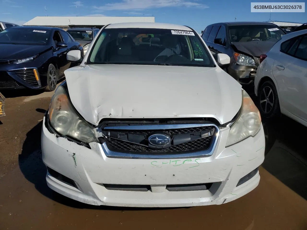 2012 Subaru Legacy 2.5I Limited VIN: 4S3BMBJ63C3026378 Lot: 72647964