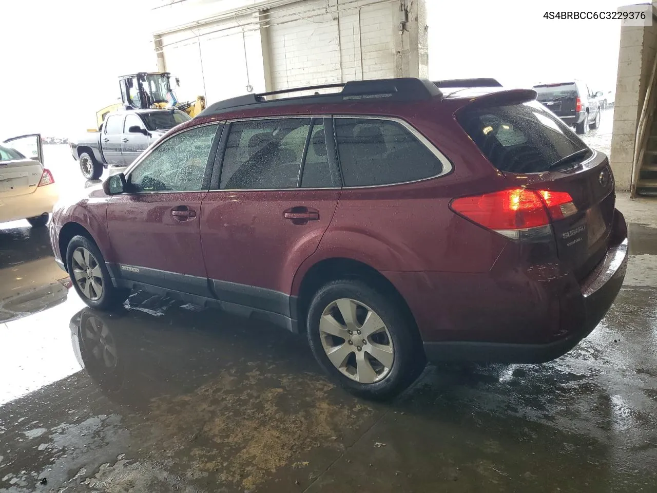 2012 Subaru Outback 2.5I Premium VIN: 4S4BRBCC6C3229376 Lot: 72660104