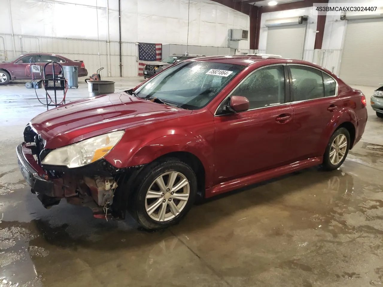 2012 Subaru Legacy 2.5I VIN: 4S3BMCA6XC3024407 Lot: 75821864