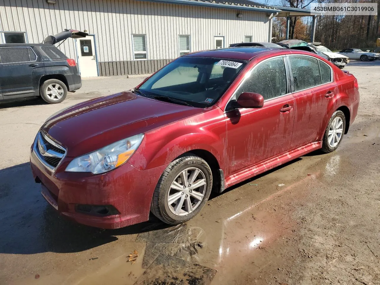 2012 Subaru Legacy 2.5I Premium VIN: 4S3BMBG61C3019906 Lot: 75824864