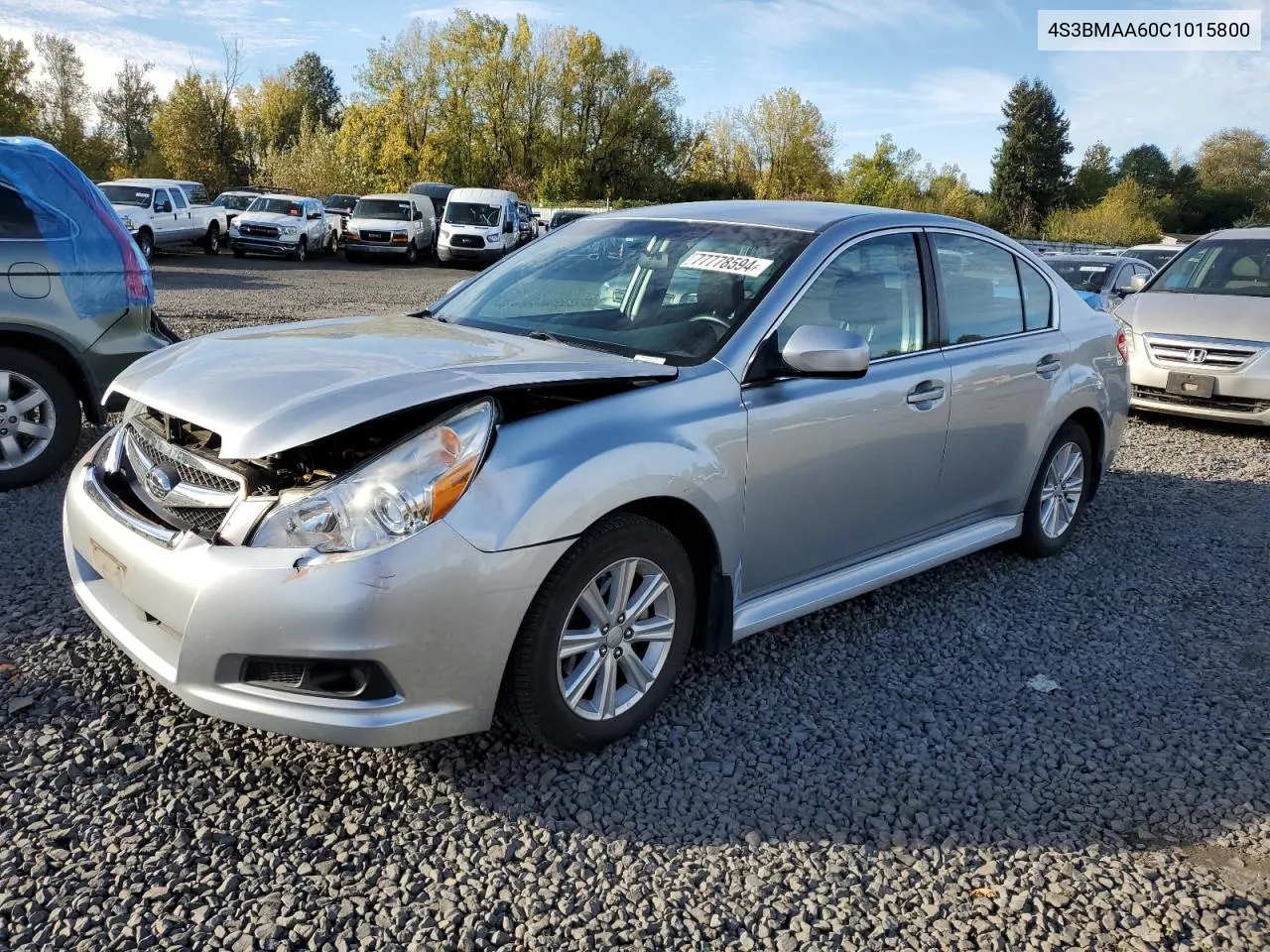 2012 Subaru Legacy 2.5I VIN: 4S3BMAA60C1015800 Lot: 77778594