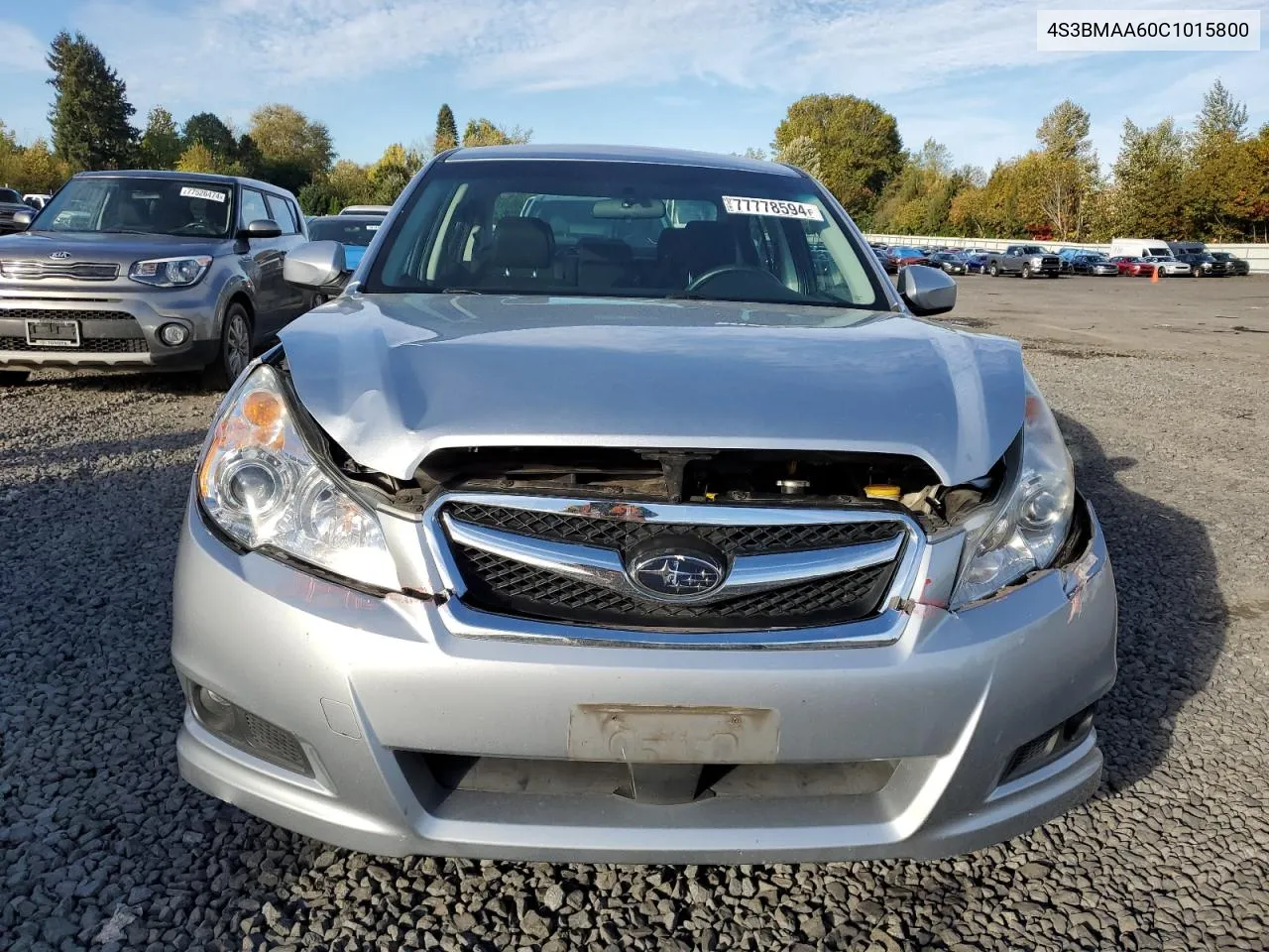 2012 Subaru Legacy 2.5I VIN: 4S3BMAA60C1015800 Lot: 77778594